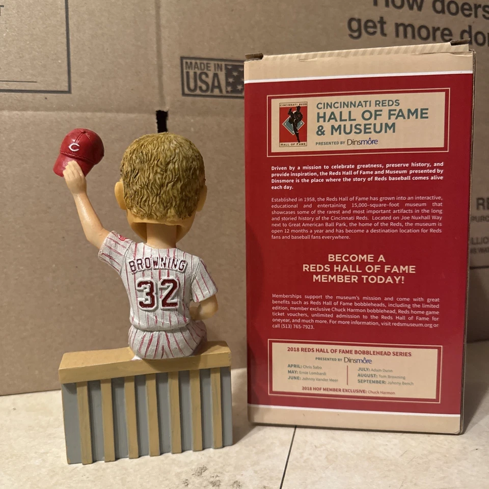 Tom Browning Cincinnati Reds Salón del Juego Bobblehead MLB Nuevo Foto 3 de 4