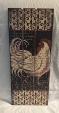 Rooster Chicken Gourmet Kitchen Wooden Sign Country Farm Rustic Distressed Decor