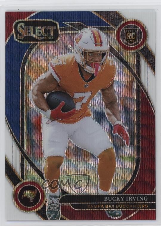 2024 Panini Select Club Level Tri-Color Prizm 104/149 Bucky Irving Rookie RC v9t