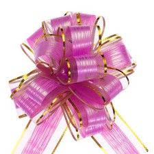5pcs 7 Inch Large Pull Bow Gift Wrapping Bows Ribbon Organza Bows Rose Red