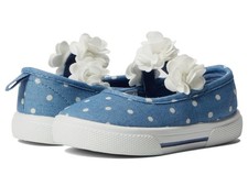 Carter's Merci Girls 9 Blue Polka Dot Flower Detail Slip-On Casual Shoes ZAP2473