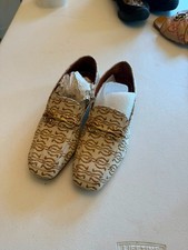 Salvatore Ferragamo Gancini Jacquard Loafers Women's Size 8 Made In Italy