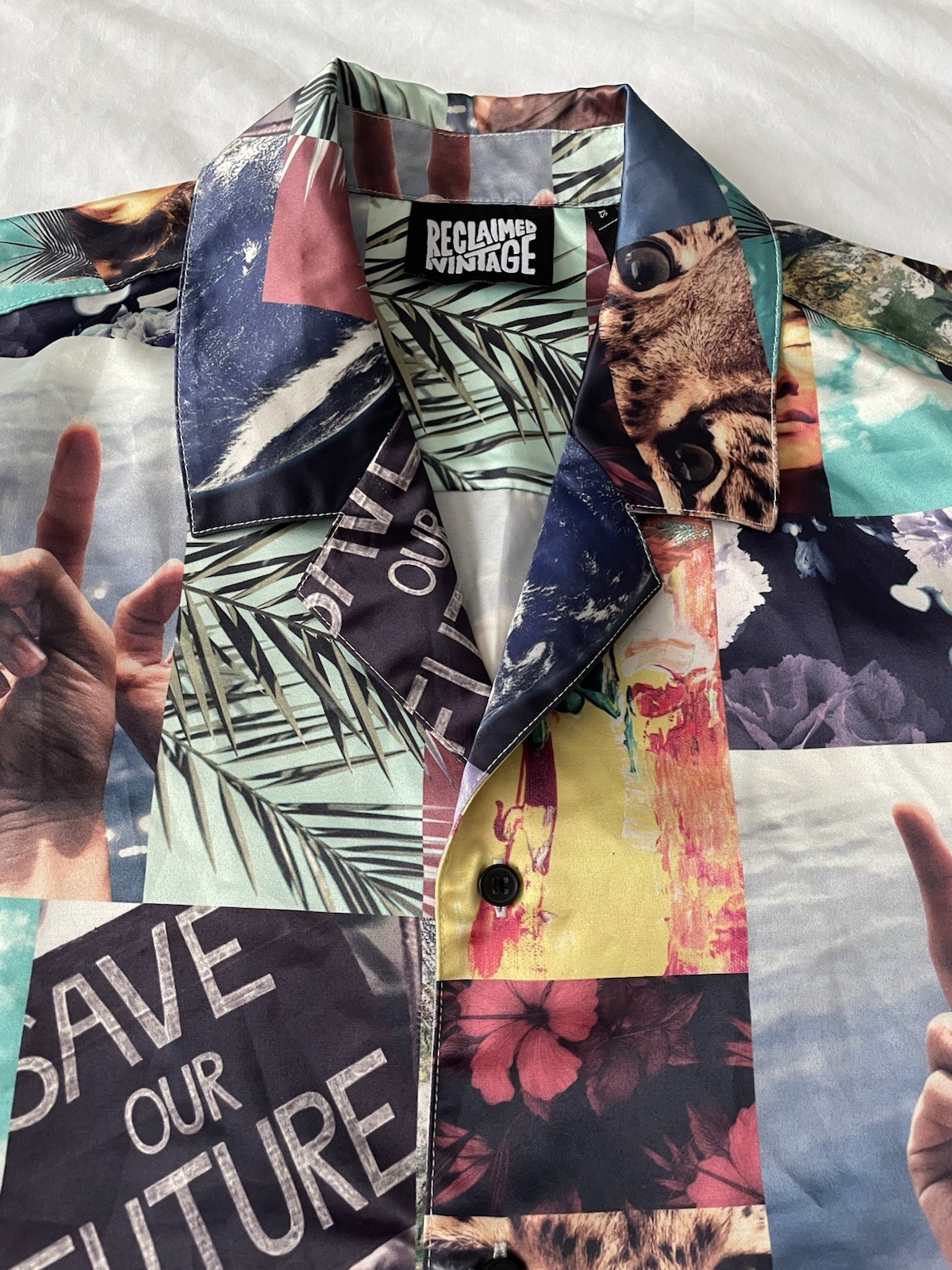 Reclaimed Vintage Inspired Patchwork Postcard Ove… - image 4