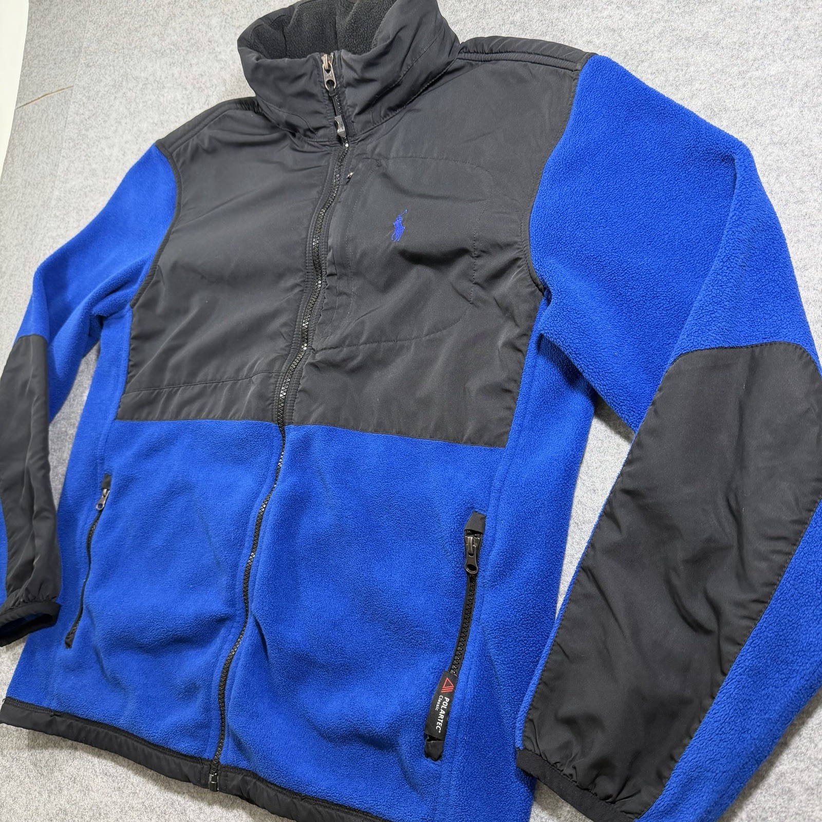 Vintage Polo Ralph Lauren Polartec Hooded Fleece Jacket Mens M Blue Full Zip thumbnail 16