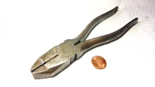 Vint. CRAFTSMAN Vanadium Lineman Pliers Diamond Pattern 7-1/4" Circle C -Nice!