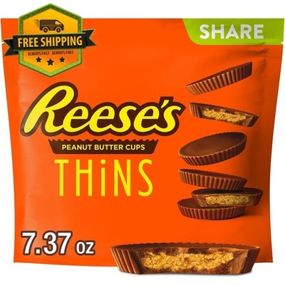 REESE'S Thins Chocolate Peanut Butter Cups Candy Share Pack, 7.37 oz