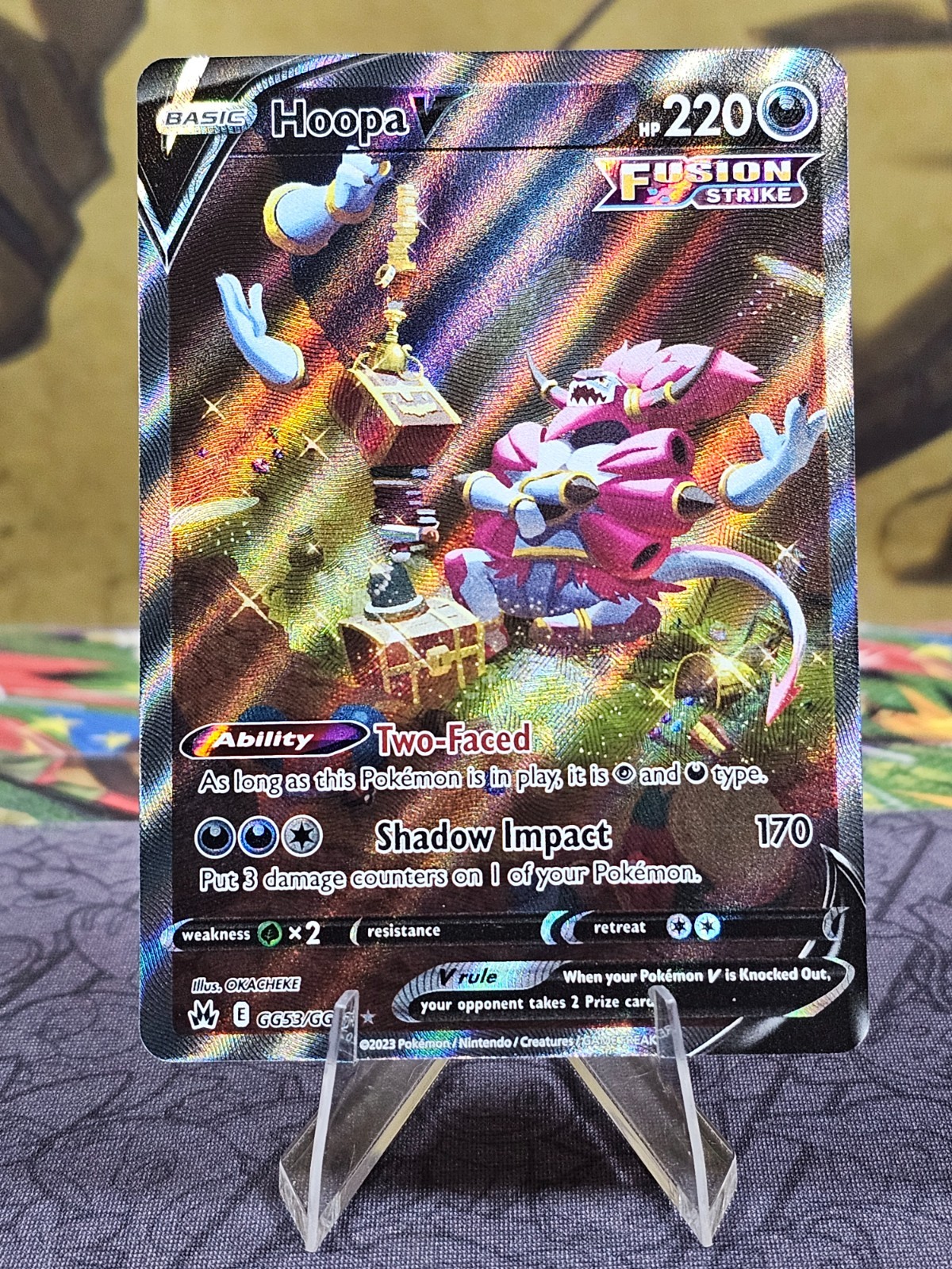 Pokémon TCG Hoopa VGG53/GG70 Crown Zenith Galarian Gallery Holo Card NM