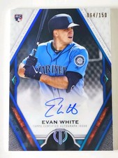 2021 Topps Tribute Tribute Auto Blue /150 Evan White #TA-EW Rookie Auto RC