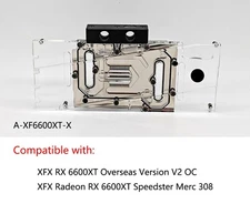Granzon A-XF6600XT-X GPU Block For XFX Radeon RX 6600 XT Speedster Merc 308