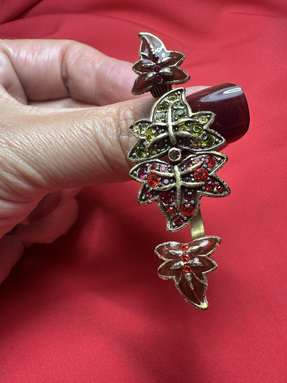 HEIDI DAUS signed double finger ring english expr… - image 3