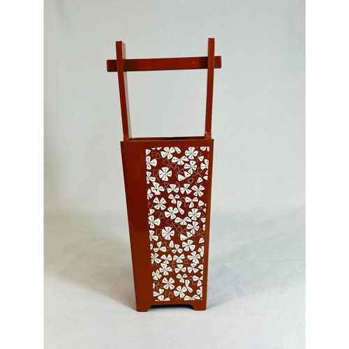 Japanese Ikebana Wooden Vase Handle White Floral - Picture 5 of 10