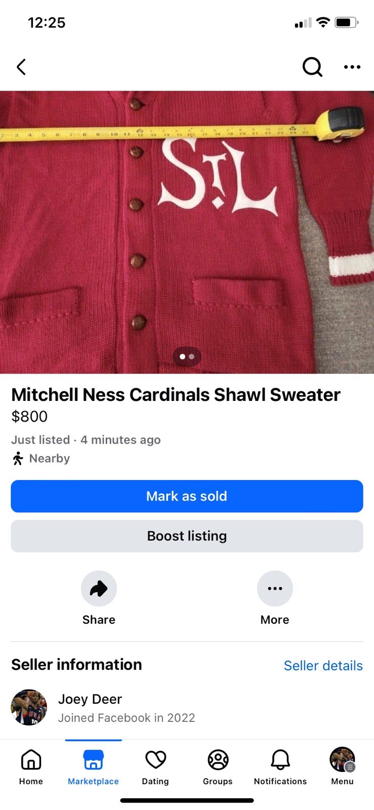 Mitchell And Ness St. Louis Cardinals Vintage Warmup Shawl Sweater 