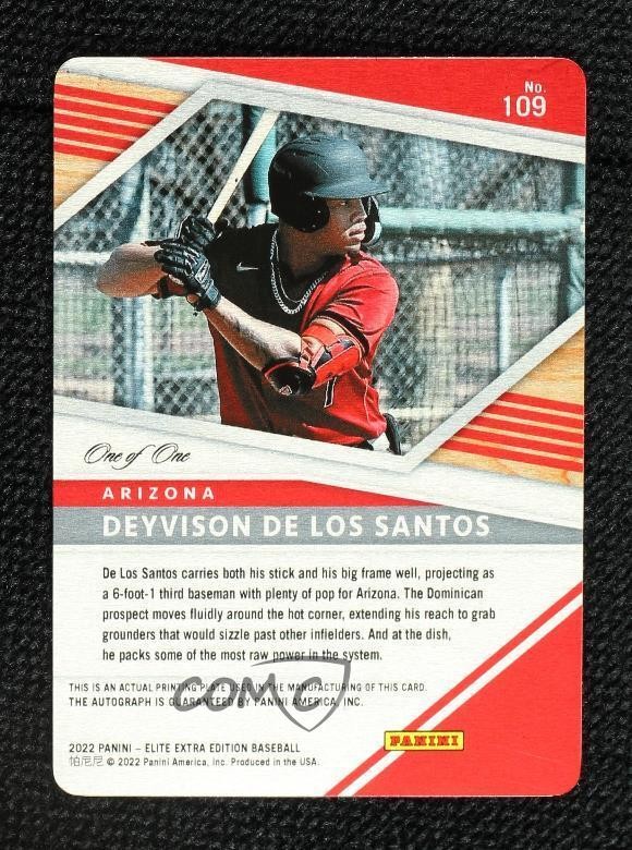 2022 Panini Elite Extra Edition 1/1 Deyvison De Los Santos #109 Auto 0u8i view 2