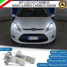 KIT FULL LED FORD FIESTA MK6 LAMPADE LED H7 6000K BIANCO 6000 LUMEN