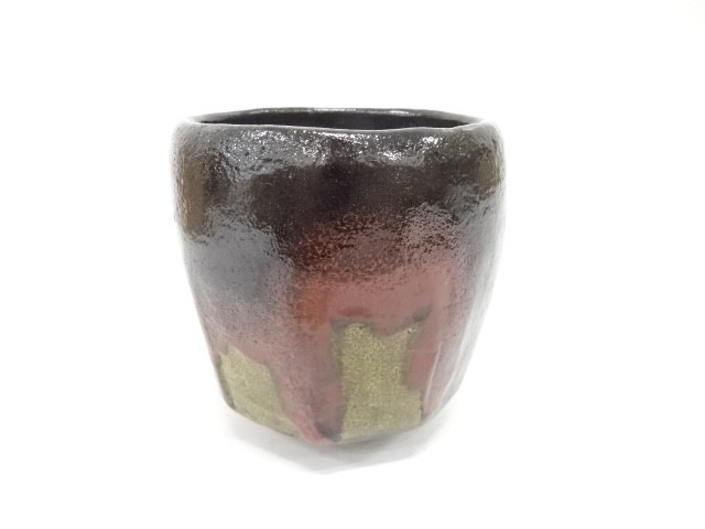 7567771: JAPANESE TEA CEREMONY / BLACK RAKU TEA BOWL CHAWAN /  ARTISAN WORK