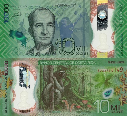 Costa Rica 4 PCS Set: 1000 to 10000 Colones (2018/2019) - p280a to p283a UNC - Picture 5 of 5