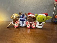Hallmark Star Wars Itty Bittys Christmas Yoda, Chewbacca, C-3PO, R2D2 Set Of 4