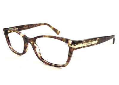 Coach Brille Rahmen HC6065 5287 Confetti Hellbraun Gold Cat Eye 49-17-135