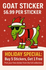 Goat stickers Christmas edition!!!!