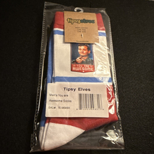 Tipsy Elves Men's "You're Awesome" Bill Murray Socks Multicolor One Size 1 Pair
