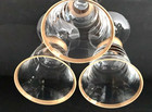 Three (3) Vintage Signed BROCK  7” Gold Ball Goblets Hand Blown Water Iced Tea — photo 3