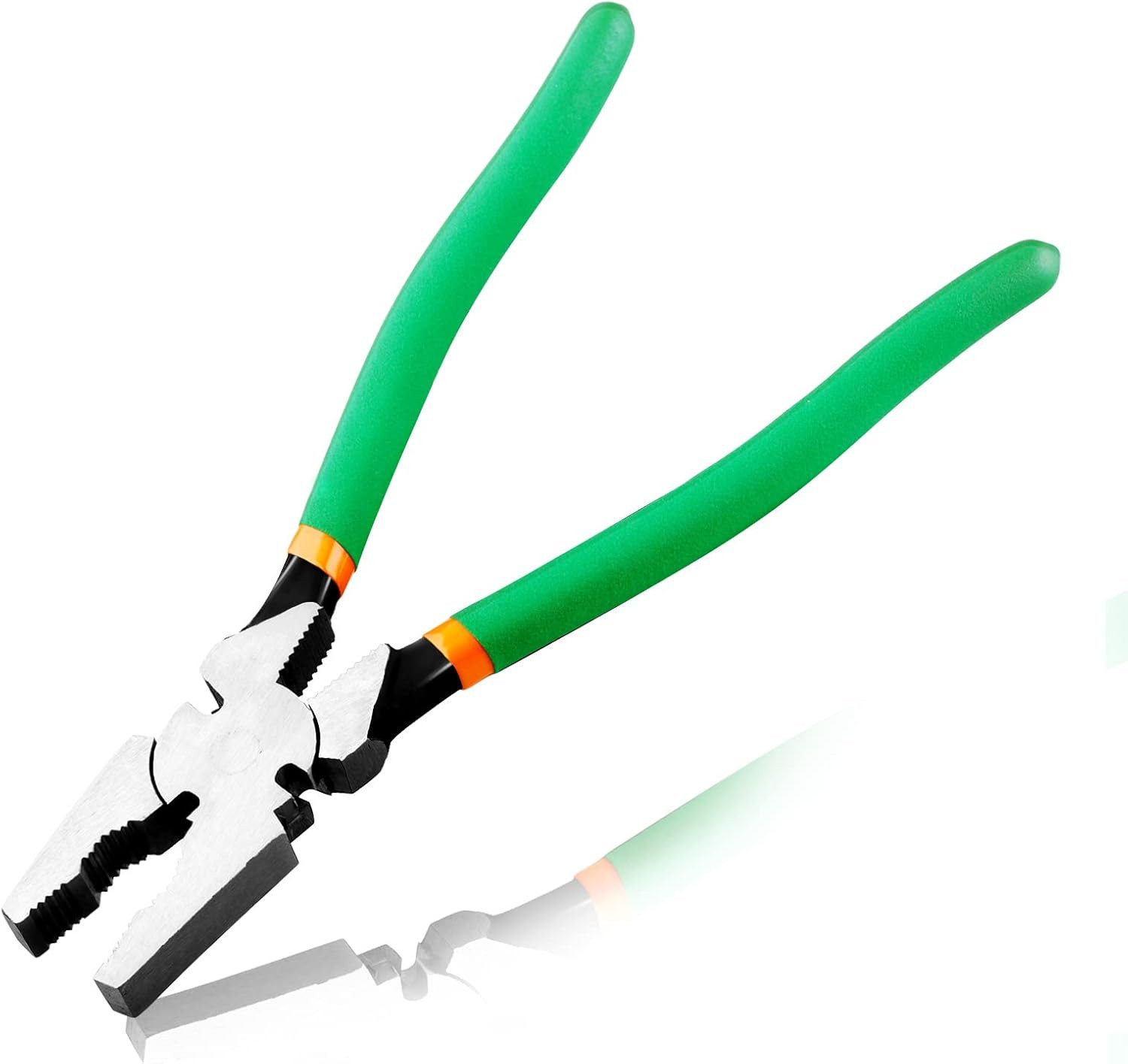 10 Inches Fencing Pliers Fence Tool Flat Nose Orange-green 
