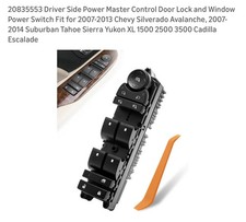 20835553 Driver Side Power Master Control Door Lock and Window Power Switch