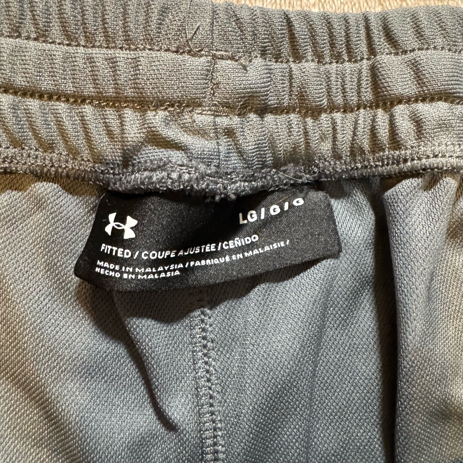 Under Armour Pants Men Large Gray Jogger Straight Lightweight Logo Adult L