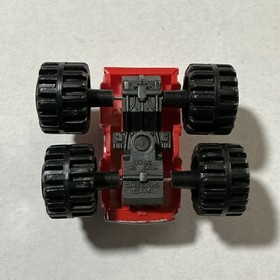 Vintage 1987 Micro Machines Road Champs 4x4 Red Truck w/ Yellow Roll Bar Offroad