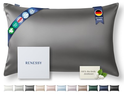 Kissenbezug aus 100 Bio Seide 40x80 cm - 22 Momme Maulbeerseide, Grade 6A, ...