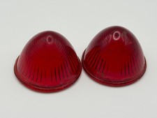 Pair Of Vintage Hy-power Bl 20 - Red Glass - Beehive Marker Light Lenses