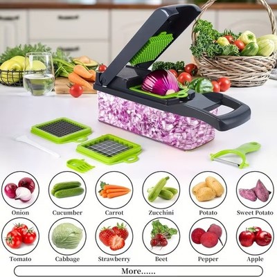 16-In-1 Vegetable Fruit Chopper Cutter Food Onion Veggie Dicer Slicer Kitchen