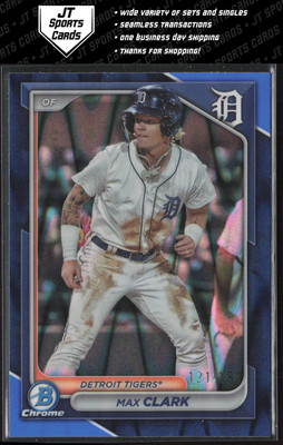 2024 Bowman Max Clark BCP-74 Blue Lava Refractor /150 | Detroit Tigers