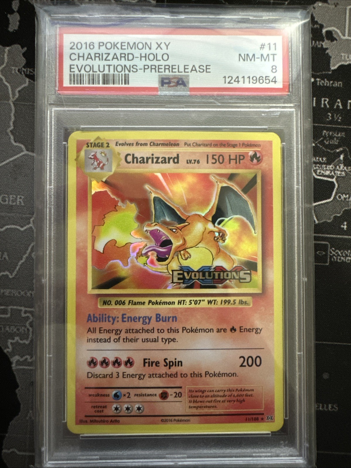 Charizard (XY Evolutions Prerelease) 11/108 XY Holo.   PSA 8