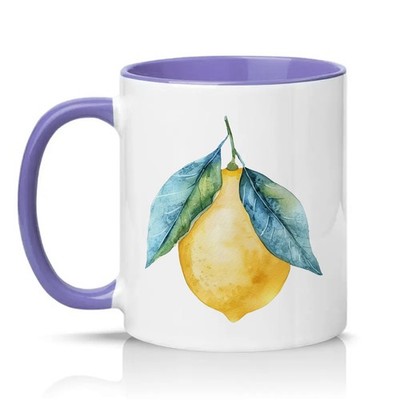 Zitrone Aquarell Unisex 11 Unzen Keramiktasse Obst Kunst Küche Geschenk für Sie & Ihn