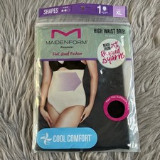 Maidenform Flexees High Waist Brief Shapewear Women's Size XL Black Seamless