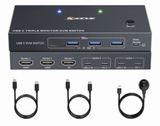 KVM 4k Switch Two Monitors DisplayPort USB 3.0 HDMI