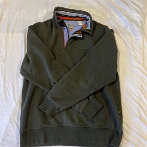 ORVIS Mens Green Pullover Sweatshirt With Fly Fishing Logo Size M