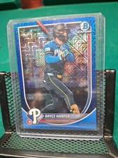 2025 Bowman Chrome Bryce Harper Blue Mojo Refractor 20/150 #37 Phillies