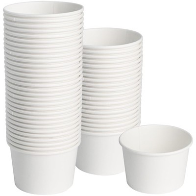 ESSENTIAL Paper Ice Cream Cups, 50pcs 8oz Disposable Dessert Bowls for Hot or...