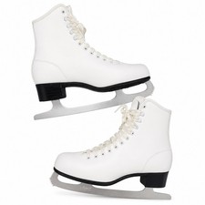 Vintage Imperial White Figure Ice Skates Women's Size 9 Tempered Hardened Blade