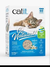 Clumping Cat Litter CATIT Go Natural! Multi-Cat Pea Husk Vanilla Scented 6.4kg 3.36 per kilo