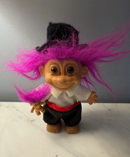 Troll Doll with Baby Troll Purple Hair Red White Black Outfit 5 In. Vintage