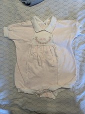 Vintage Christian Dior Baby Dior Bubble Romper Pink Floral Embroidered 24 Months