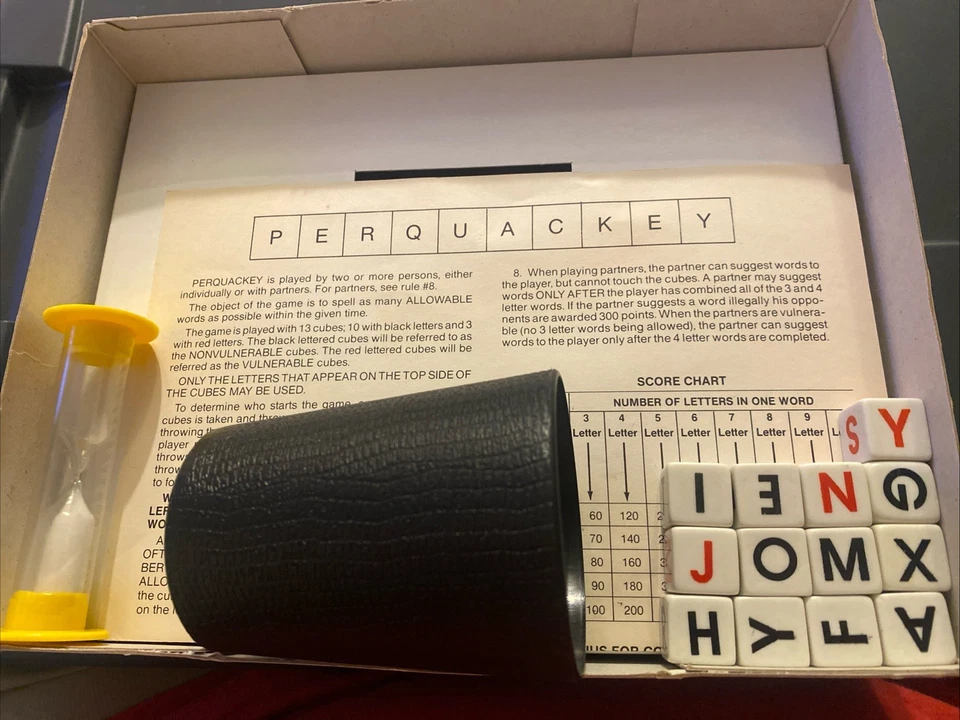 Cardinal Games Perquackey 1956 COMPLETE Instructions Action Packed Word Game - Image 2 of 3