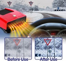 2-in-1 Portable Car Heater Fan - 360° Rotatable Electric Warmer (12V, Yellow)