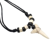 Swimmi Genuine Mako Shark Tooth Necklace for Men Women Boy Girl with Seed Bea...