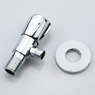 1PC 1/2 Male * 3/8  Male Brass Bathroom Angle Stop Valve Chrome Cold and Hot Wat
