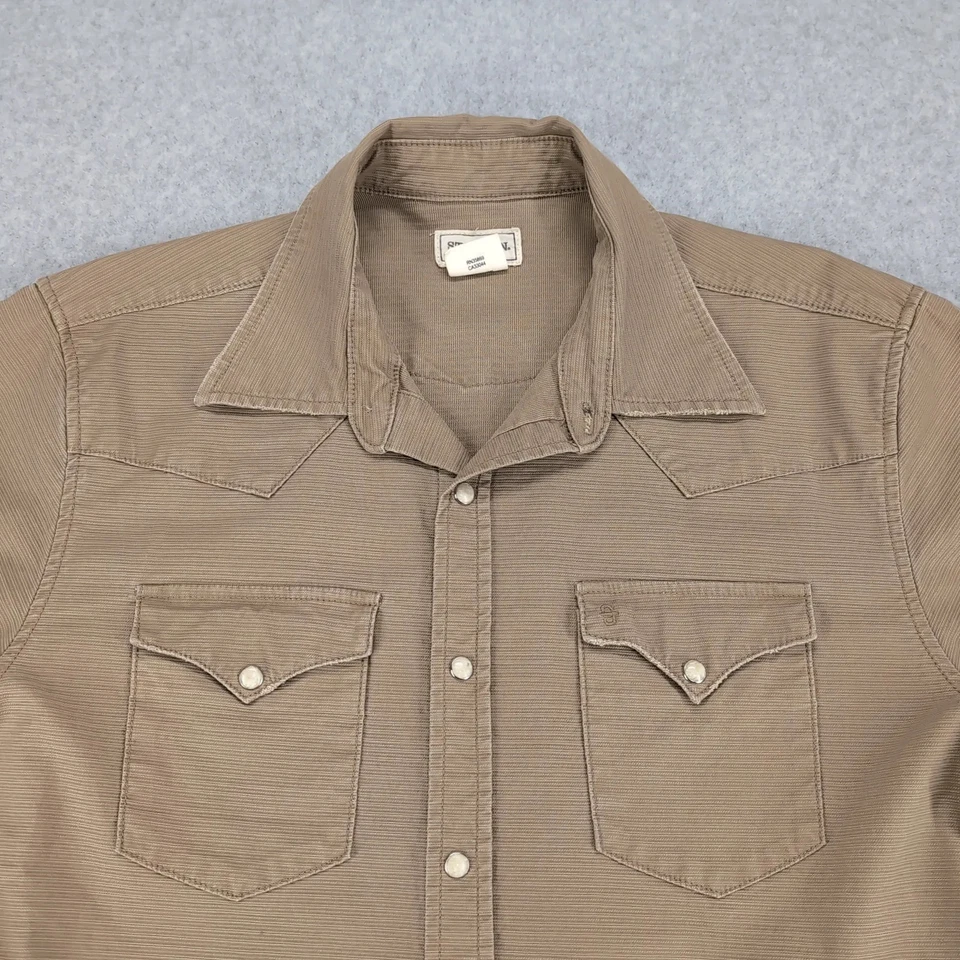 Camisa Stetson Para Hombre Grande Marrón Perla A Presión Abotonada Manga Larga Western Foto 2 de 4