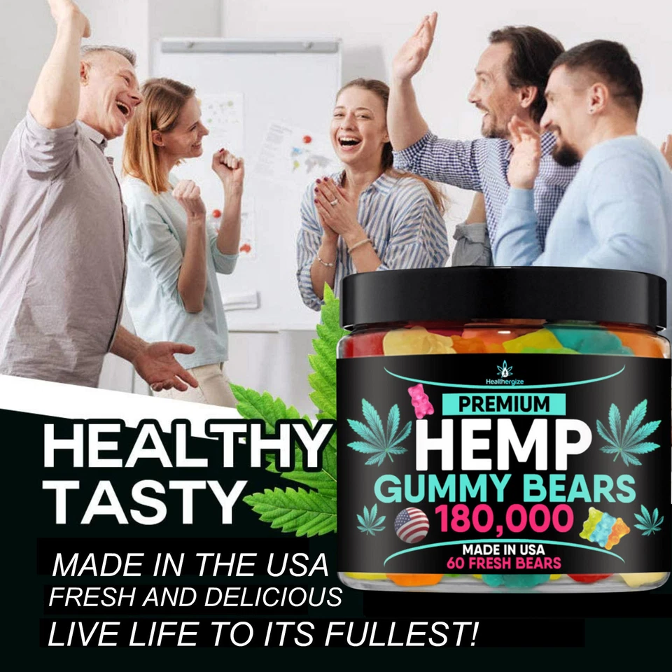 Gomitas naturales oso-estrés, sueño, calma, dolor, músculo, relajación, ansiedad-hechas en EE. UU. Foto 4 de 4